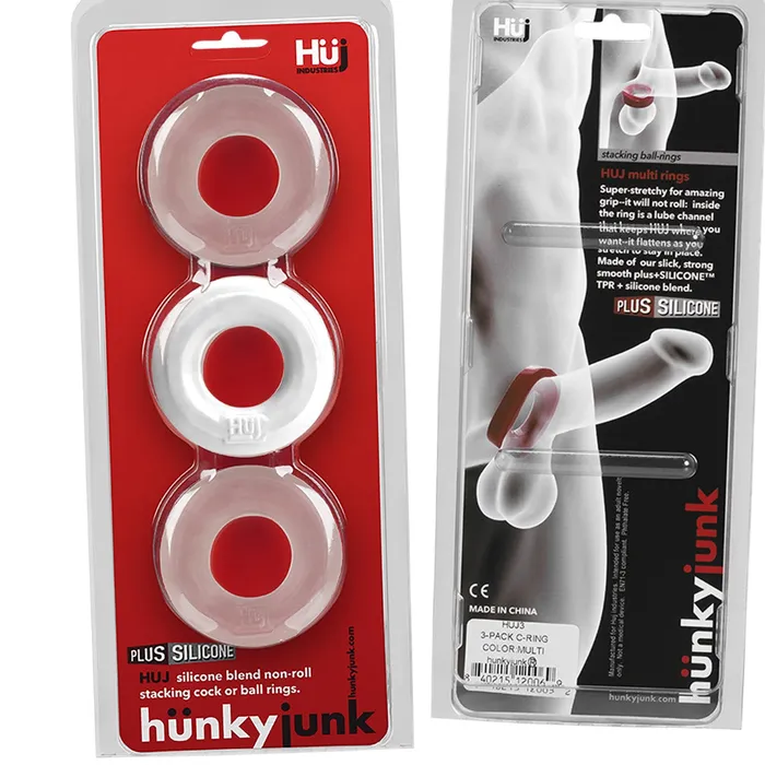 Hünkyjunk Vibrators | Hünkyjunk - Cockring - 3 stuks - Wit/Transparant