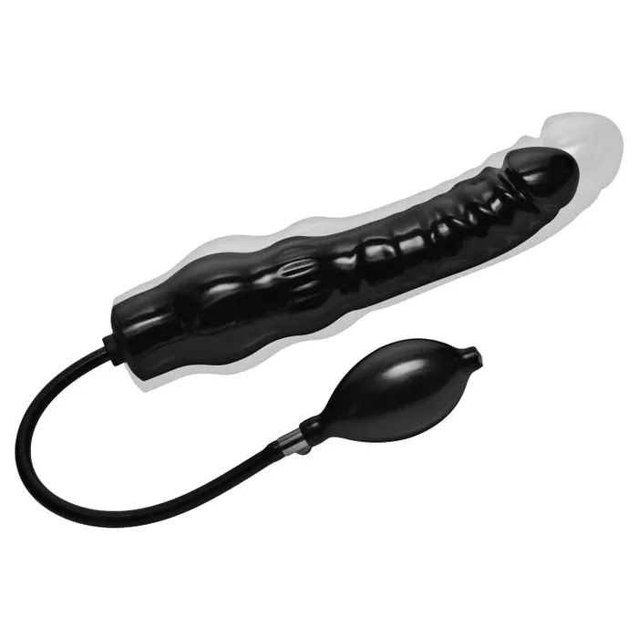 Dildos | XR Brands Trinity Vibes Inflatable 11 Inch Super Dong - Black Dildos | XR Brands Trinity Vibes Inflatable 11 Inch Super Dong - Black