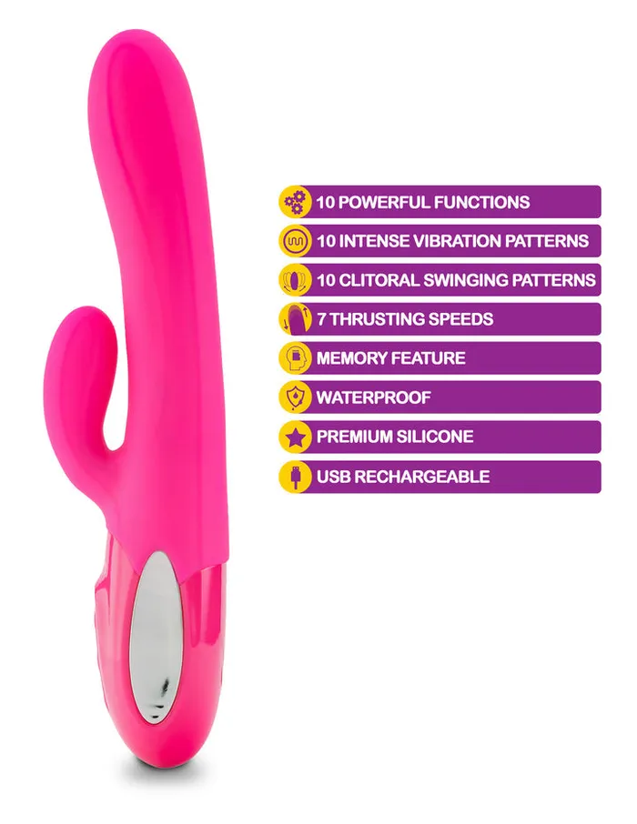 Female Sex Toys | Viben Hypnotic - Black - Thrusting Rabbit With Swinging Clitoral Stimulator