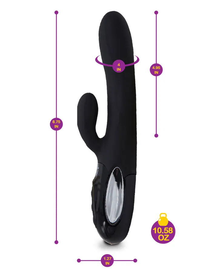 Female Sex Toys | Viben Hypnotic - Black - Thrusting Rabbit With Swinging Clitoral Stimulator