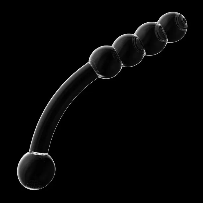 Lovetoyshub 7.78 Inch Double Head Glass Dildo with 5 Anal Beads | Anal