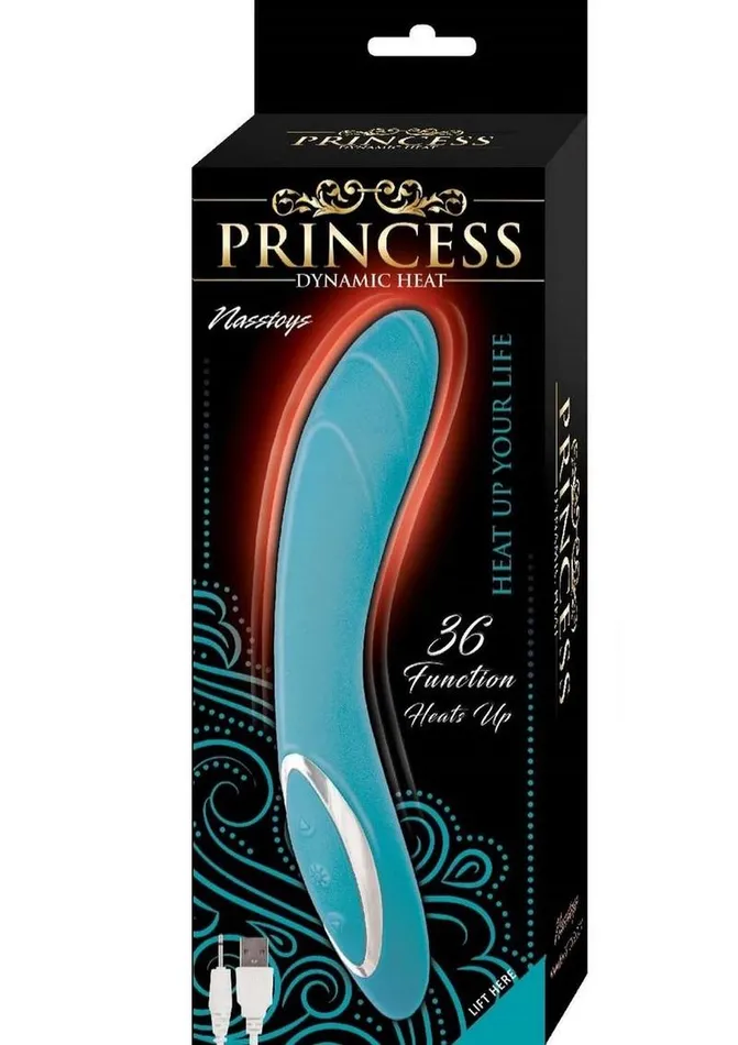 Princess Dynamic Heat Rechargeable Silicone Vibrator with Clitoral Stimulator Princess Female Sex Toys