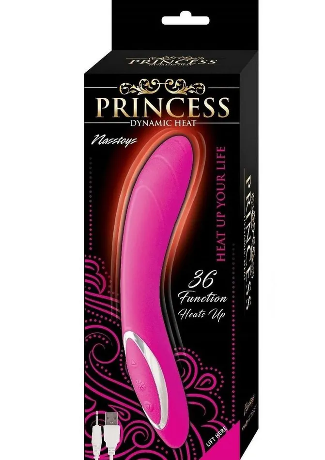 Princess Dynamic Heat Rechargeable Silicone Vibrator with Clitoral Stimulator Princess Female Sex Toys