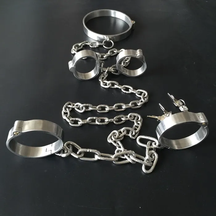 Dildos Javaughn69ways Stainless Steel Lockable Bondage Neck Collar Handcuffs Ankle Cuff Restraints Dildos Javaughn69ways Stainless Steel Lockable Bondage Neck Collar Handcuffs Ankle Cuff Restraints