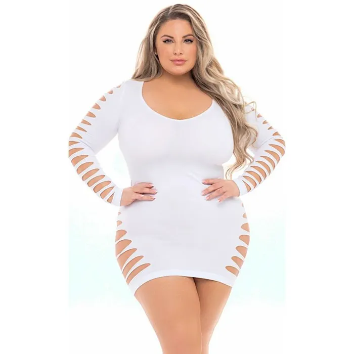 Male Sex Toys Pink Lipstick Bold Babe Long Sleeve Dress