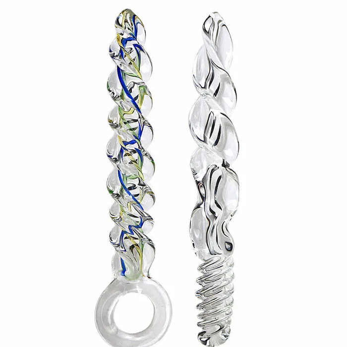 Only for Fans Toys Anal Rotating Glass Womens Butt Plug