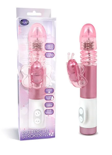 Luxe Butterfly Stroker Mini Pink Blush Novelties Vibrators